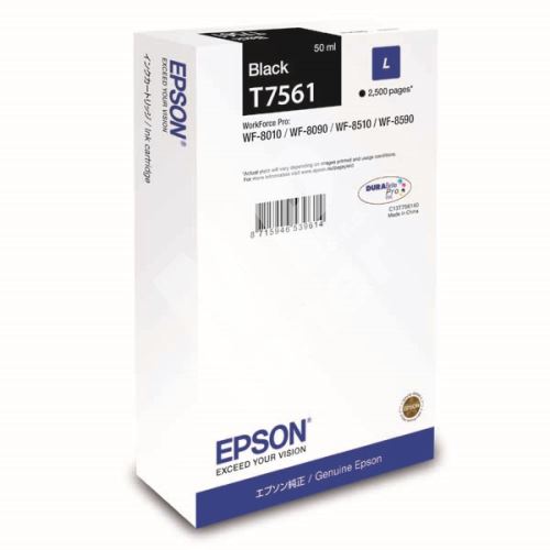 Cartridge Epson C13T756140, black, L, originál 1