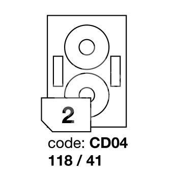 Samolepící etikety Rayfilm Office průměr 118/41 mm 100 archů R0100.CD04A 1