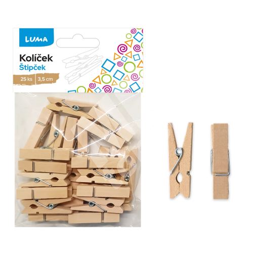 Kolíček Luma 3,5cm, 25ks natur 1