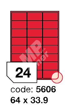 Samolepící etikety Rayfilm Office 64x33,9 mm 300 archů, fluo červená, R0132.5606D 1