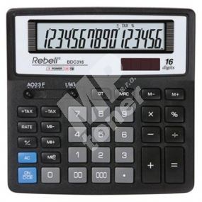 Kalkulačka Rebell RE-BDC616 BX, černá, stolní, šestnáctimístná 1