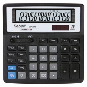 Kalkulačka Rebell RE-BDC616 BX, černá, stolní, šestnáctimístná