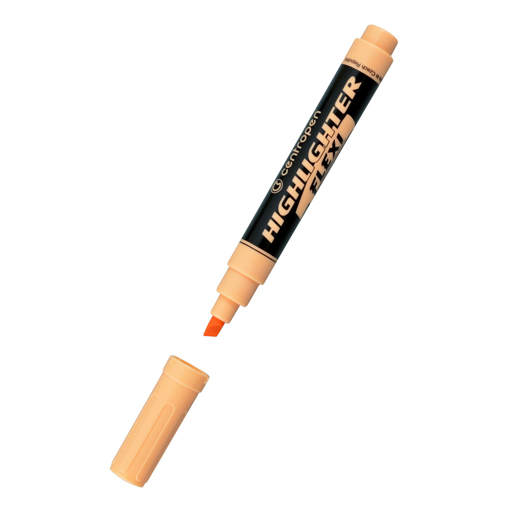 Zvýrazňovač Centropen 8542 Highlighter Flexi Soft, pastelově oranžová