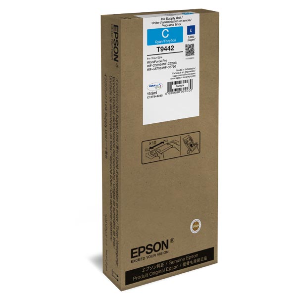 Inkoustová cartridge Epson C13T944240, WF-C5210, C5290, C5710, cyan, originál