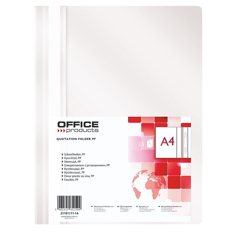 Rychlovazač Office A4, PP, 100/170 mic, bílý
