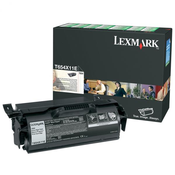 Toner Lexmark T654, black, T654X11E, 36000s, return, high capacity, originál