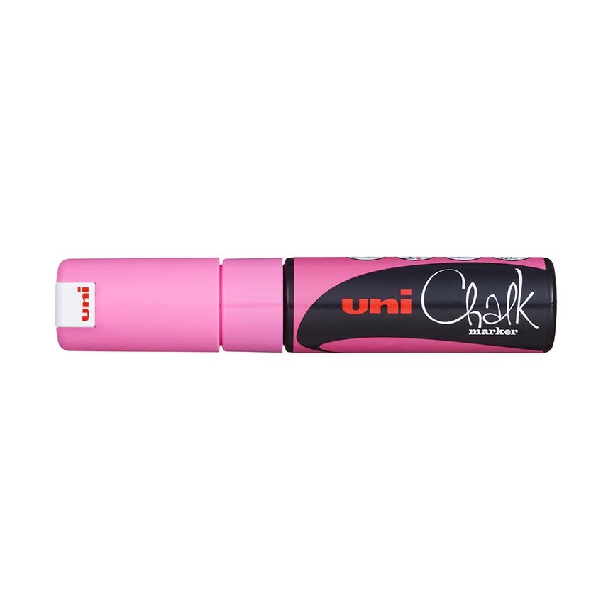Křídový popisovač Uni Chalk Marker PWE-8K, 8 mm, fluo-růžový