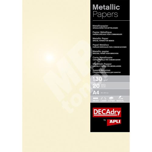 Papír metalický Apli, A4, 130g, champagne 1