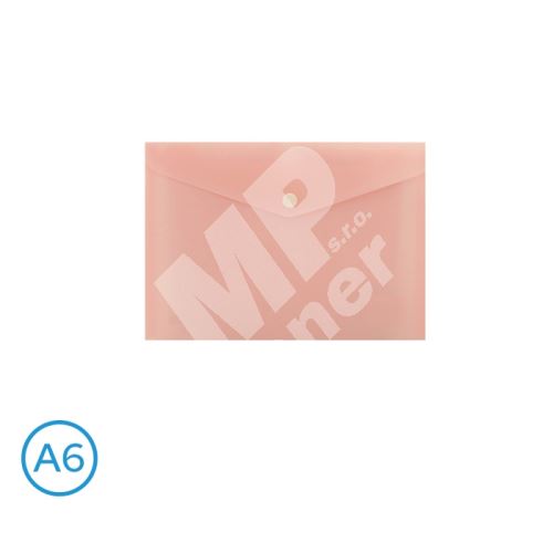 Obal spisový s klopou a drukem A6 pastel Luma, růžový 1