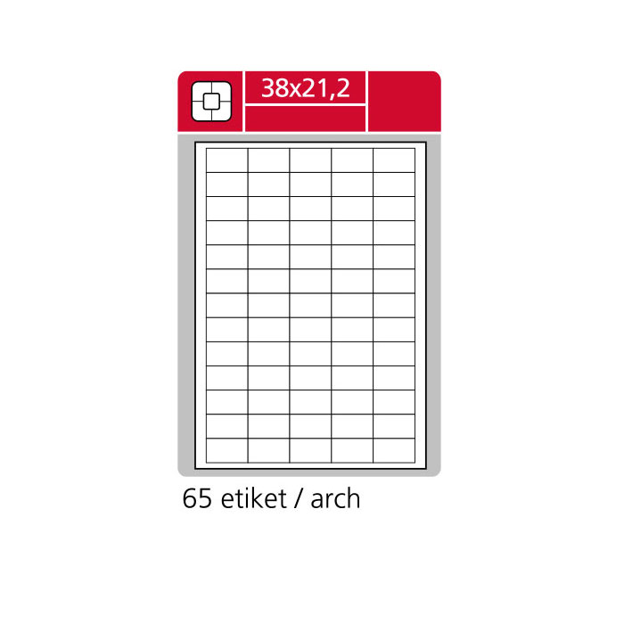 Samolepící etikety A4 SK LABEL 38 x 21,2 mm, 100 archů