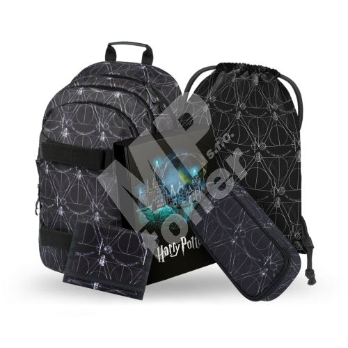 Set 5dílný Baagl Skate, Harry Potter Relikvie smrti, batoh, penál, sáček, desky, 1