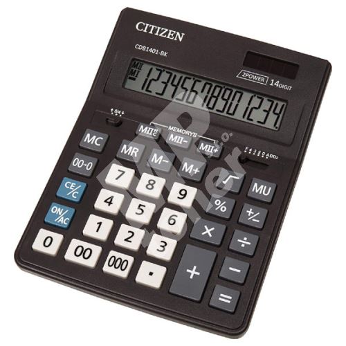 Kalkulačka Citizen CDB1401-BK, černá, stolní, čtrnáctimístná 1