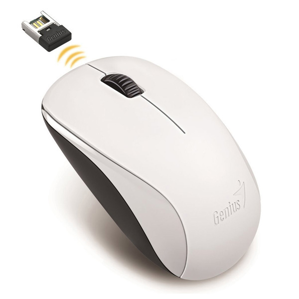 Myš Genius NX-7000, 1200DPI, 2.4 [GHz], optická, 3tl., bezdrátová USB, bílá