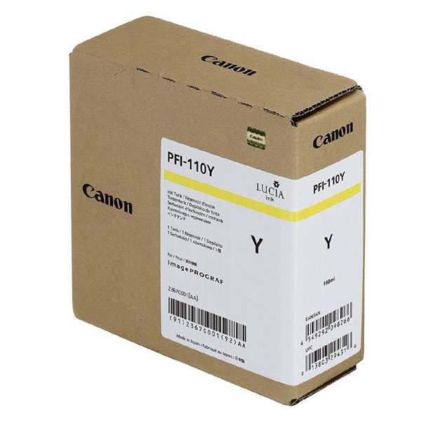 Inkoustová cartridge Canon PFI110Y, imagePROGRAF TX-2000, yellow, 2367C001, originál