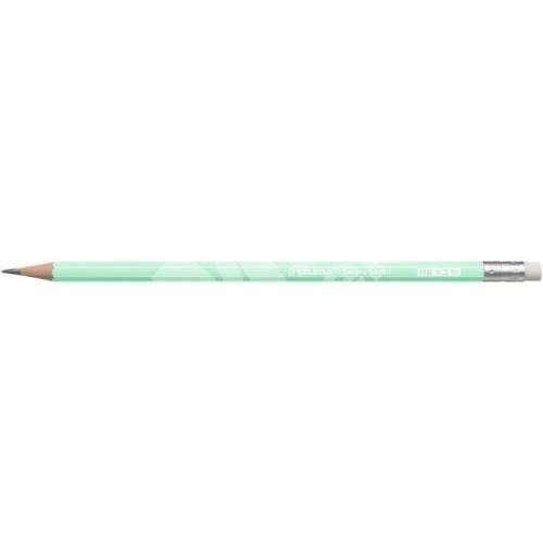 Grafitová tužka s gumou Stabilo Swano Pastel, zelená, šestihranná, HB 1