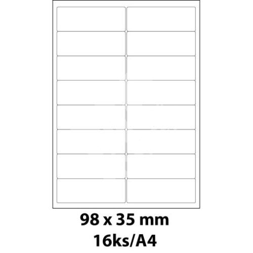 Print etikety Emy 98x35 mm, 16ks/arch, 100 archů, samolepící 1