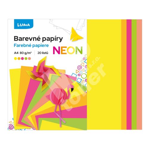 Papír barevný Luma Neon složka A4, 20ks 1