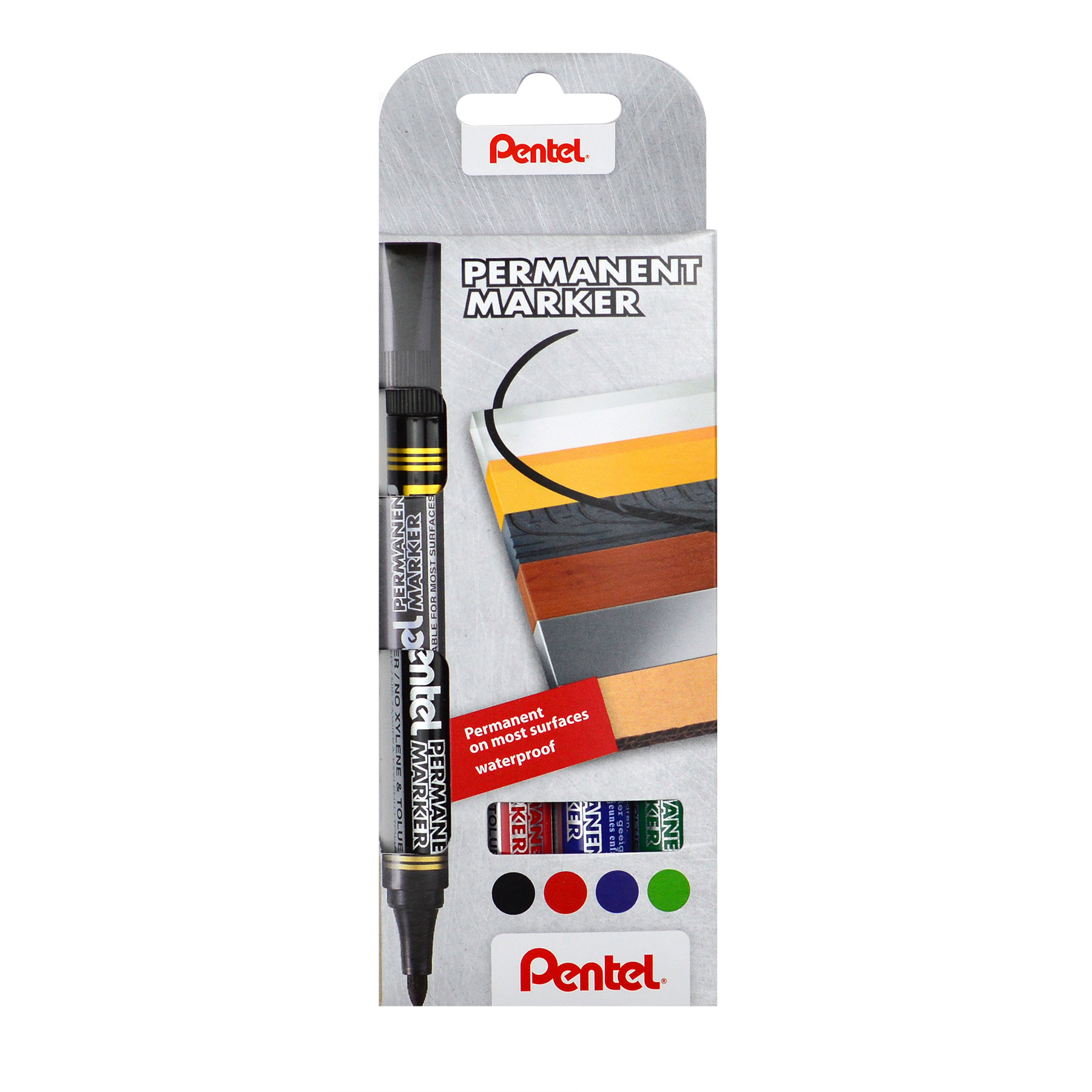 Popisovače Pentel Permanent Marker N850, permanentní, sada 4ks