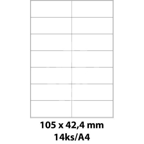 Print etikety Emy 105x42,4 mm, 14ks/arch, 100 archů, samolepící 1