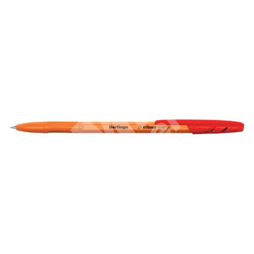 Kuličkové pero Berlingo Tribase Orange, 50ks, 0.7mm, červené 1