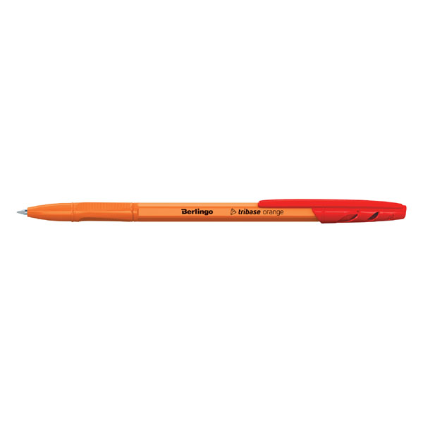 Kuličkové pero Berlingo Tribase Orange, 50ks, 0.7mm, červené