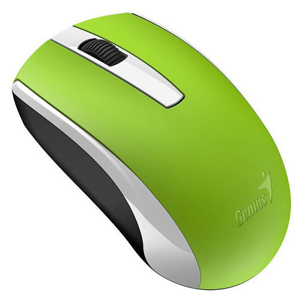 Myš Genius Eco-8100, 1600DPI, 2.4 [GHz], optická, 3tl., bezdrátová USB, zelená
