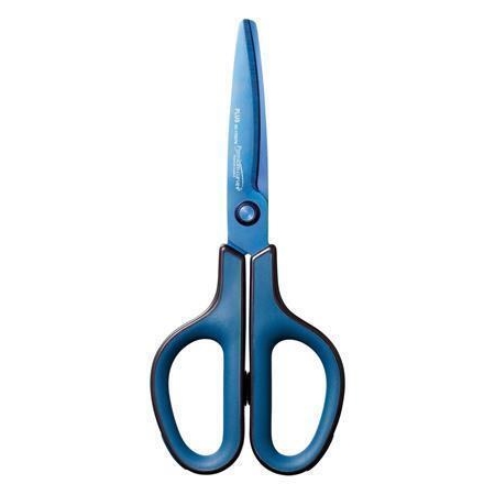 Nůžky Plus Fitcut Curve Premium, univerzální, 17,5 cm, modré