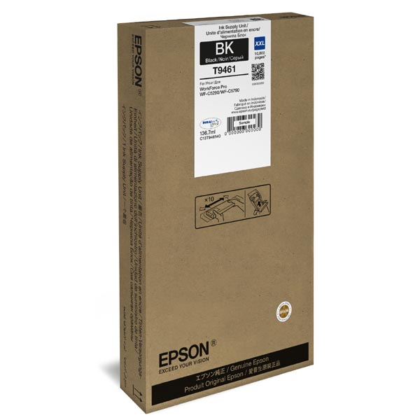 Inkoustová cartridge Epson C13T946140, WF-C5290, C5790, black, XXL, originál