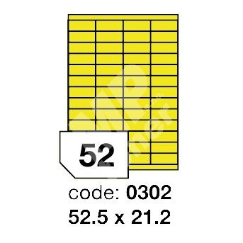 Samolepící etikety Rayfilm Office 52,5x21,2 mm 300 archů, fluo žlutá, R0131.0302D 1