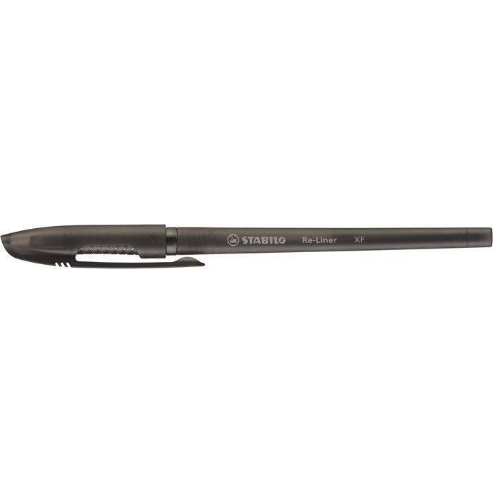 Kuličkové pero Stabilo Re-Liner, 0,35 mm, s uzávěrem, černý