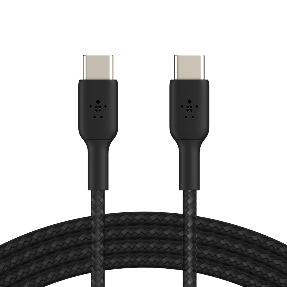 Kabel oplétaný Belkin, USB-C - USB-C, 1m, černý