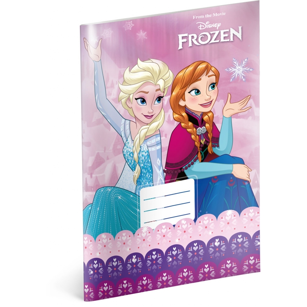 Školní sešit Frozen, Ledové království Pink, A4, 20 listů, nelinkovaný