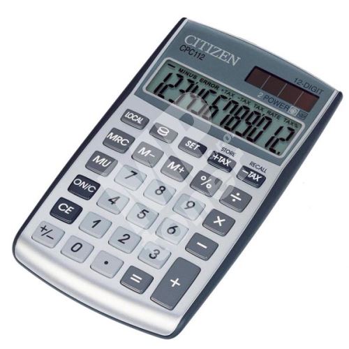 Kalkulačka Citizen CPC112WB, stříbrná, stolní, dvanáctimístná 1
