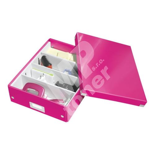 Archivační organizační box Leitz Click-N-Store M (A4), růžový 1