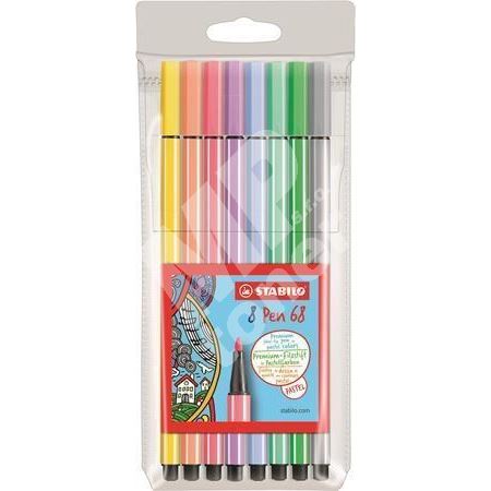 Fixy Pen 68, sada, 1 mm, 8 pastelových barev, STABILO 1
