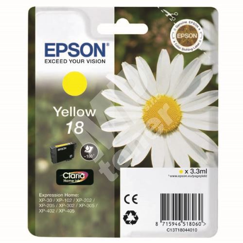 Cartridge Epson C13T18044010, yellow, originál 1