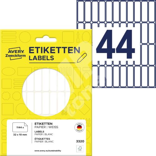 Samolepící etikety 32 x 10 mm, 1.144 ks etiket v bal. 3320 1