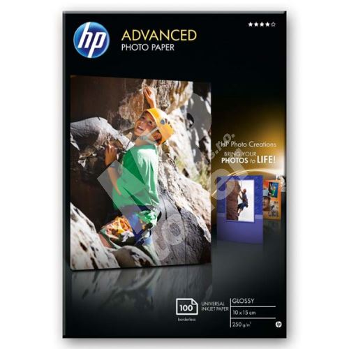 HP Advanced Glossy, foto papír, lesklý, zdokonalený, bílý, 10x15cm, 250 g/m2, 100ks 1