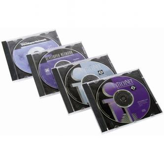 Box na 1ks CD, 10,4mm, průhledný, černý tray (200)