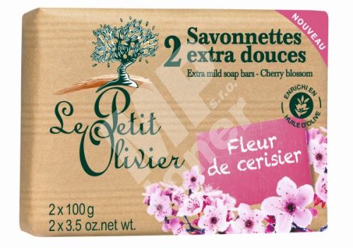 Le Petit Olivier Extra jemné mýdlo - Třešňový květ, 2x100g 1
