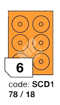 Samolepící etikety Rayfilm Office průměr 78/18 mm 300 archů, fluo oranžová, 1