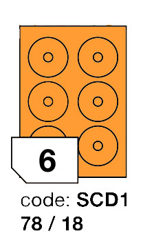 Samolepící etikety Rayfilm Office průměr 78/18 mm 300 archů, fluo oranžová, R0133.SCD1D