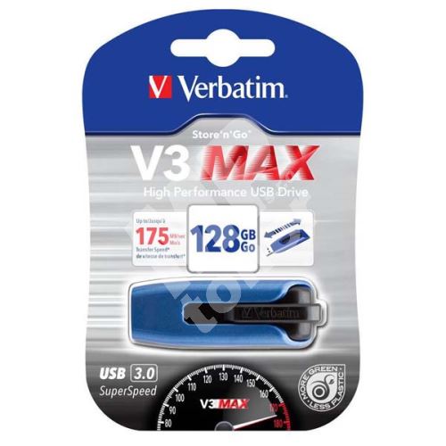 Verbatim 128GB Store N Go V3 MAX, USB flash disk 3.0, 49808, modrá 1