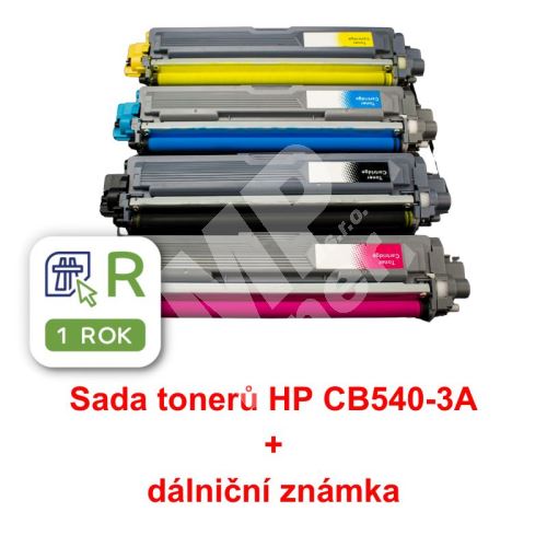 Sada tonerů HP CB540-3A, CMYK, MP print + dálniční známka 2