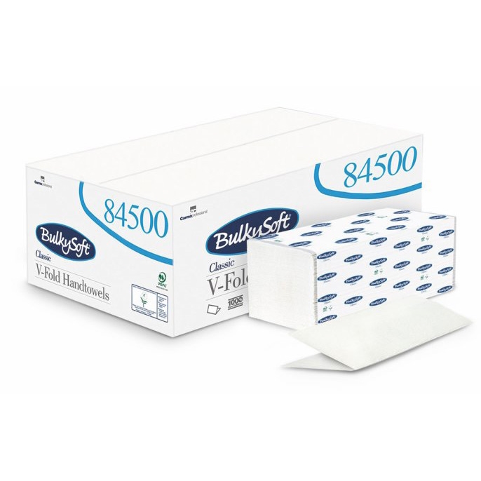 Papírové ručníky skládané BulkySoft V-Fold Ultra, 2vr., 4000ks, celulóza