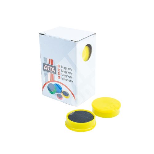 Magnety ARTA průměr 25mm, žluté, 10ks 1