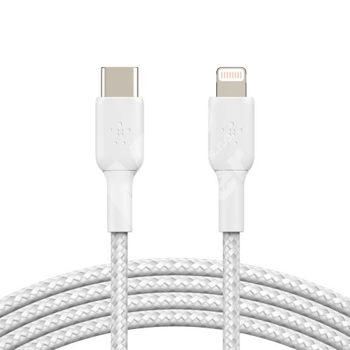 Kabel oplétaný Belkin, USB-C - Lightning, 2m, bílý 1