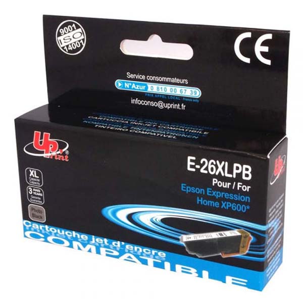 Kompatibilní cartridge Epson C13T26314010, XP-800, XP-700, photo black, 26XL, UPrint
