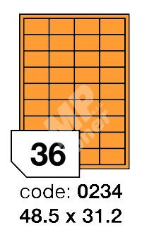 Samolepící etikety Rayfilm Office 48,5x31,2 mm 300 archů, fluo oranžová, R0133.0234D 1