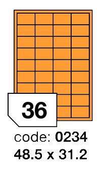 Samolepící etikety Rayfilm Office 48,5x31,2 mm 300 archů, fluo oranžová, R0133.0234D